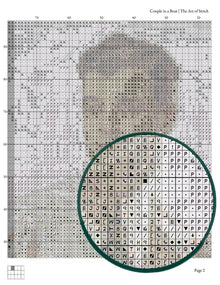 Couple in a Boat Cross Stitch Pattern