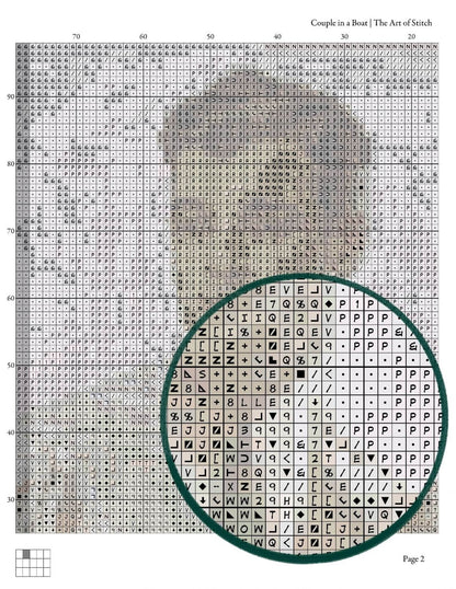 Couple in a Boat Cross Stitch Pattern