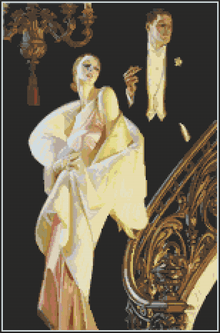 Advertisement for The Arrow Collar Man Cross Stitch Pattern by J.C. Leyendecker