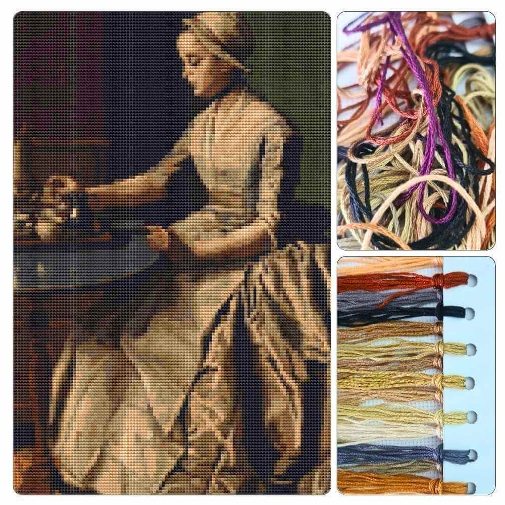 A Dutch Girl at Breakfast Cross Stitch Kit