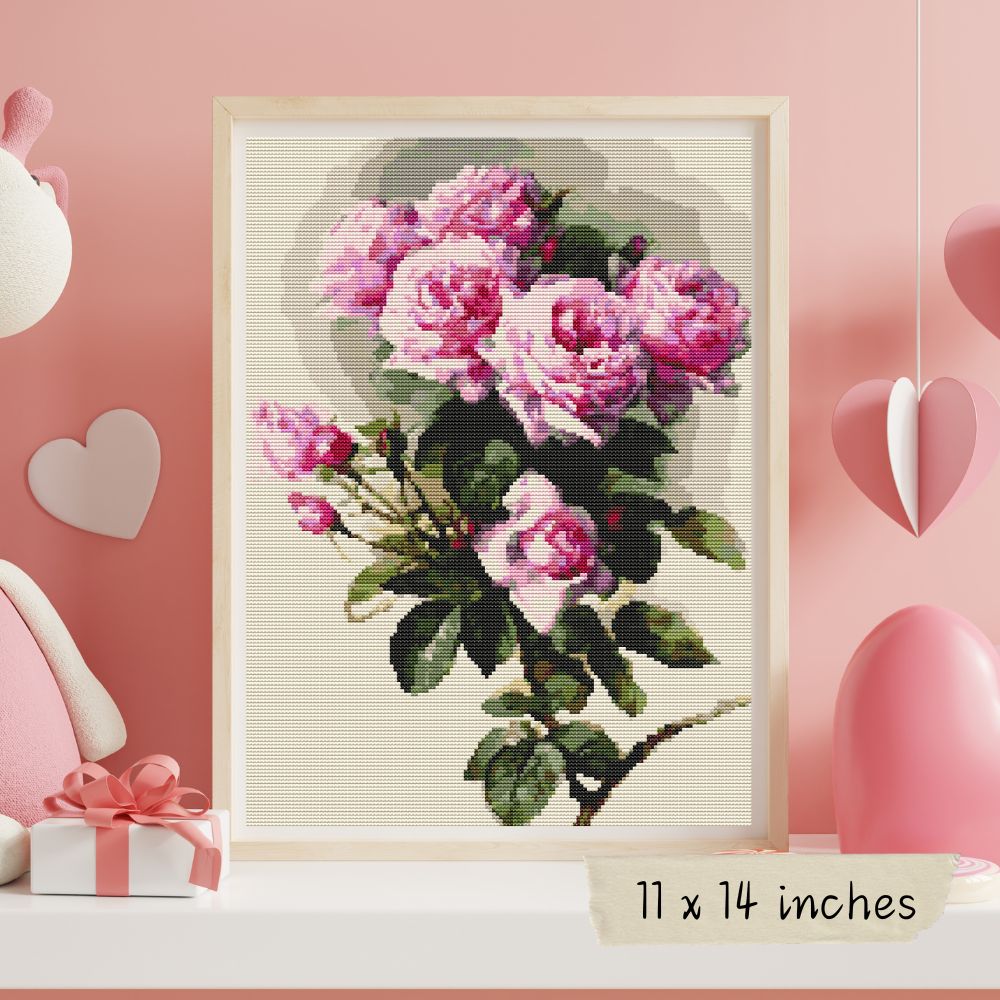 Roses and Bumblebees Cross Stitch Kit | Paul de Longpre