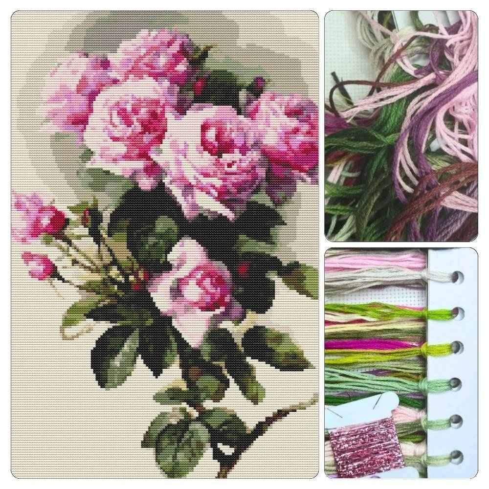 Roses and Bumblebees Cross Stitch Kit