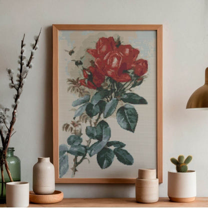 Papa Gontier Roses Cross Stitch Kit