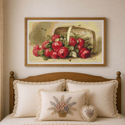 Basket of Roses Cross Stitch Kit