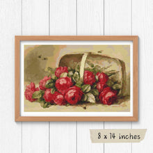 Basket of Roses Cross Stitch Pattern