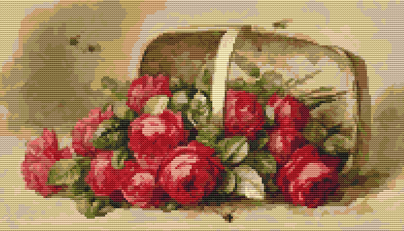 Basket of Roses Cross Stitch Kit | Paul de Longpre