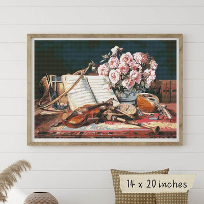 Musical Still Life Cross Stitch Pattern