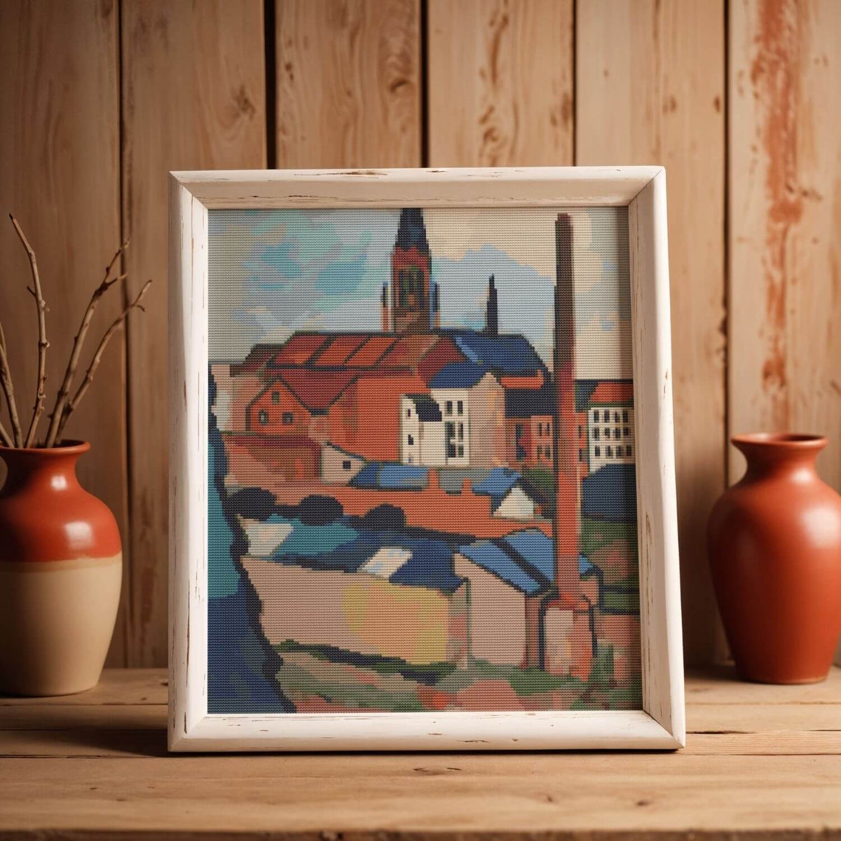 St. Mary's with Houses and Chimney Cross Stitch Kit