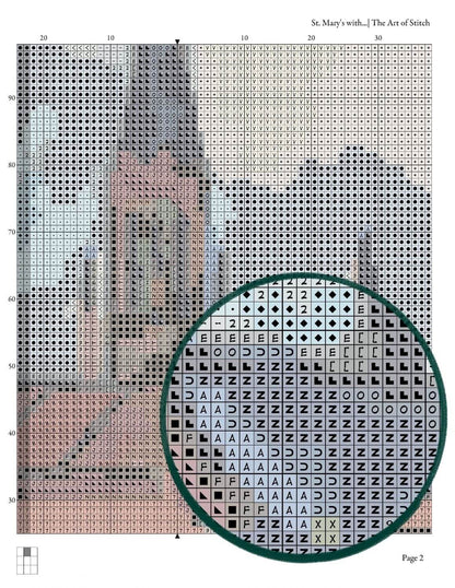 St. Mary's with Houses and Chimney Cross Stitch Kit