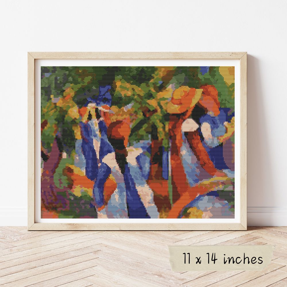 Girl Under the Trees Cross Stitch Kit | August Macke