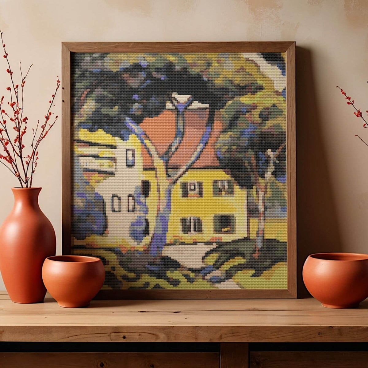 House in a Landscape Cross Stitch Pattern