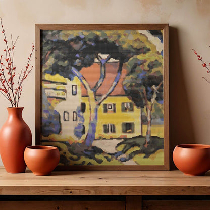 House in a Landscape Cross Stitch Pattern
