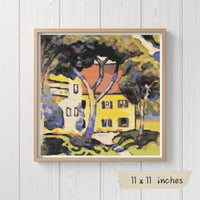 House in a Landscape Cross Stitch Kit - Premium Cross Stitch Kit - August Macke