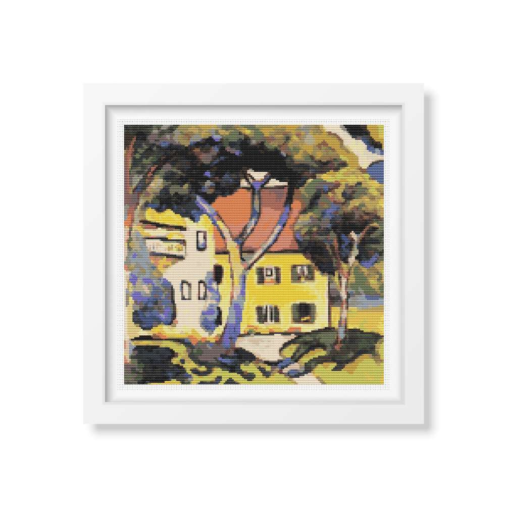 House in a Landscape Cross Stitch Kit | August Macke