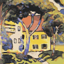 House in a Landscape Cross Stitch Kit | August Macke