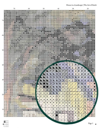 House in a Landscape Cross Stitch Pattern