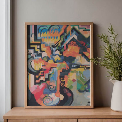 Colored Composition Homage to Johann Sebastian Bach Cross Stitch Kit