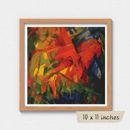 Animals in a Landscape Cross Stitch Kit | Franz Marc