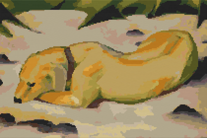 Dog Lying in the Snow Cross Stitch Kit