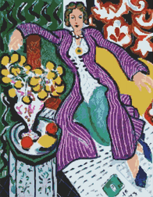 Woman in a Purple Coat Cross Stitch Pattern by Henri Matisse