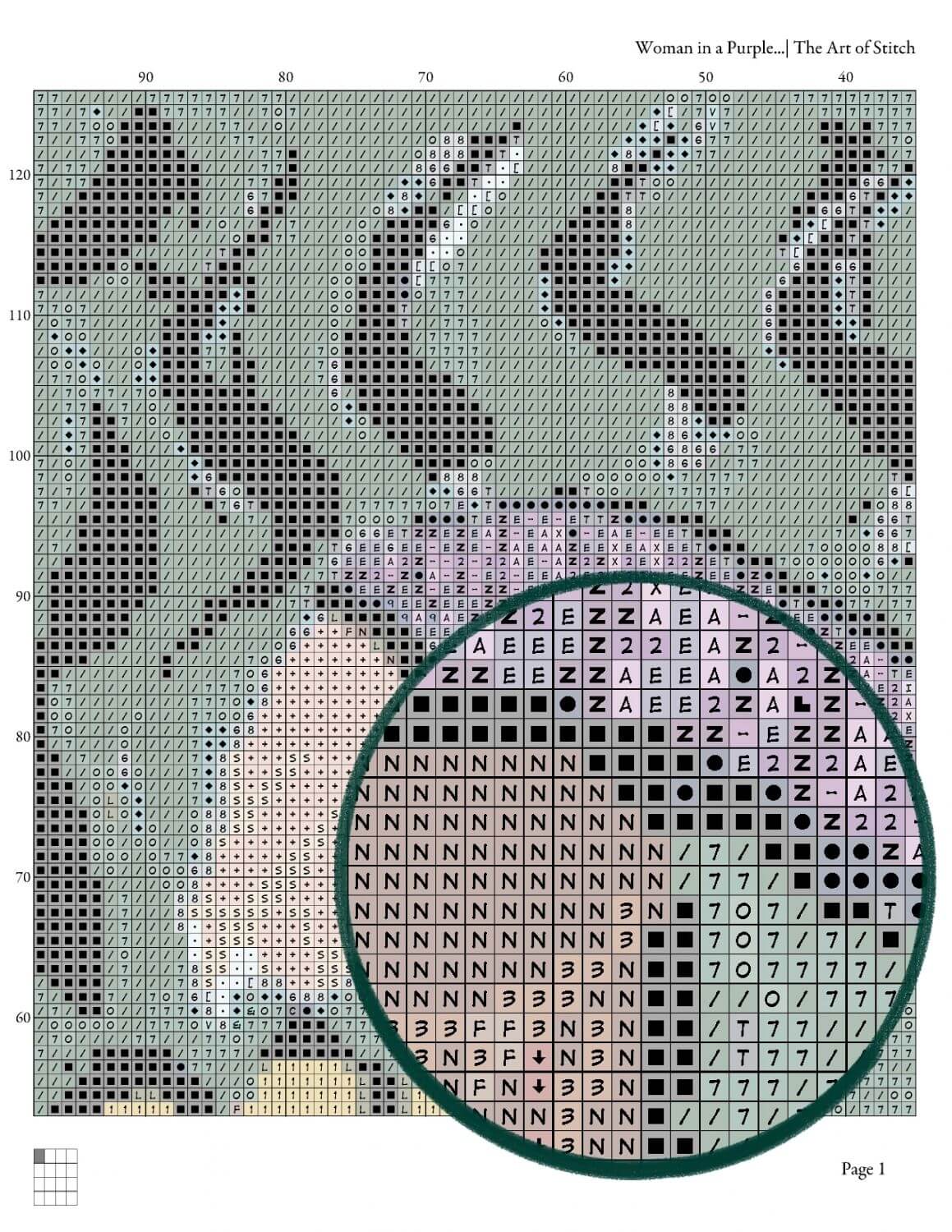 Woman in a Purple Coat Cross Stitch Kit