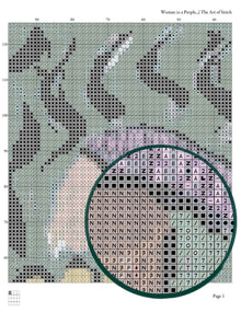 Woman in a Purple Coat Cross Stitch Pattern