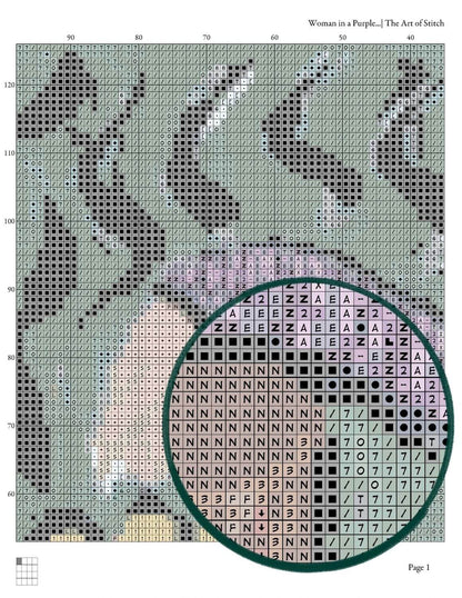 Woman in a Purple Coat Cross Stitch Kit
