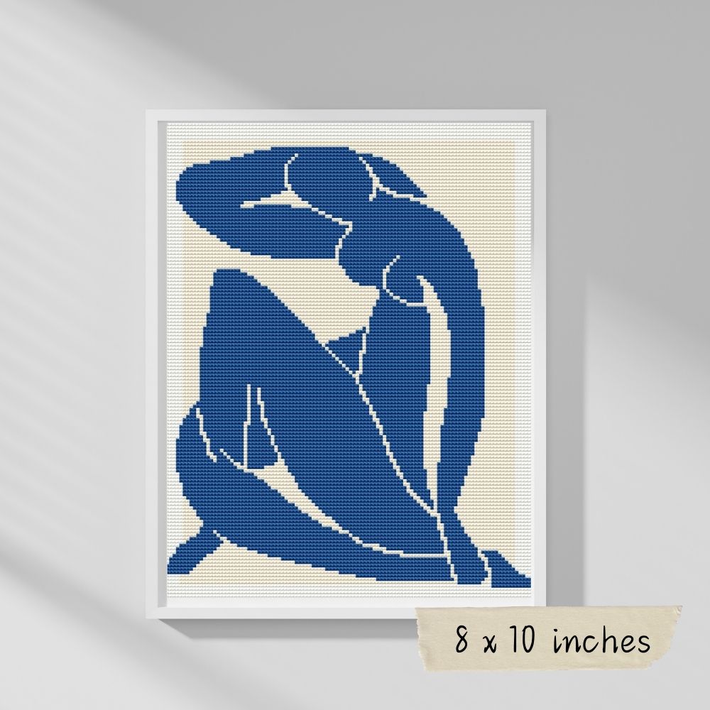 Blue Nude II Cross Stitch Pattern