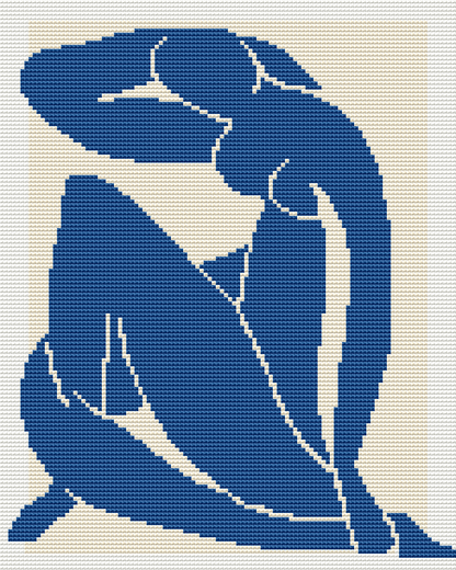 Blue Nude II Cross Stitch Pattern