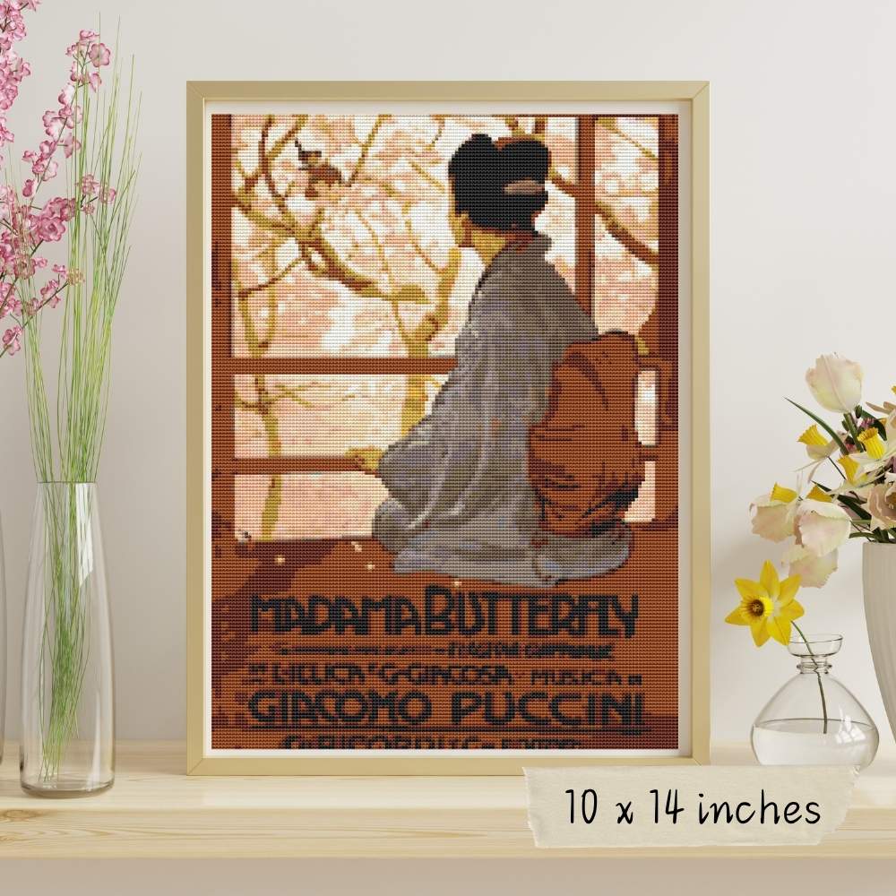 Madame Butterfly Cross Stitch Pattern