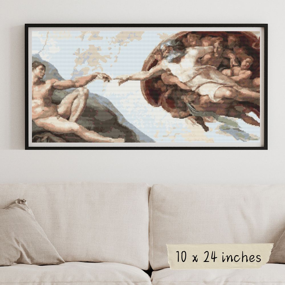 The Creation of Adam Cross Stitch Kit | Michelangelo