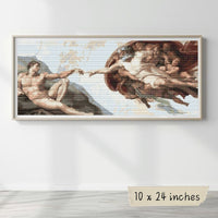 The Creation of Adam Cross Stitch Kit - Premium Cross Stitch Kit - Michelangelo