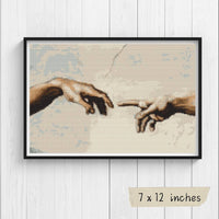 Hands of God and Adam Cross Stitch Pattern