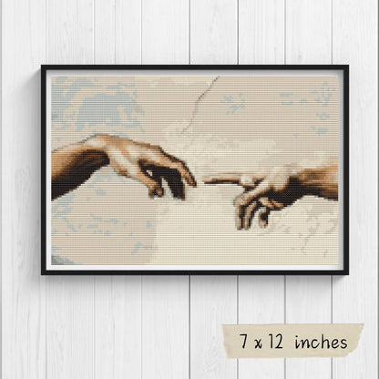Hands of God and Adam Cross Stitch Pattern