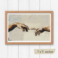 Hands of God and Adam Cross Stitch Kit - Premium Cross Stitch Kit - Michelangelo