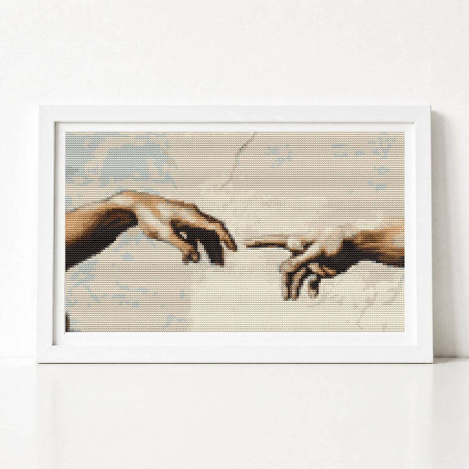 Hands of God and Adam Cross Stitch Kit