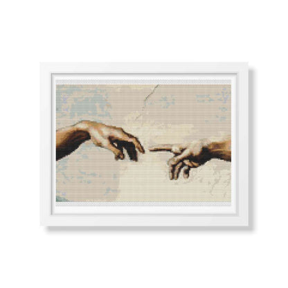 Hands of God and Adam Cross Stitch Kit | Michelangelo