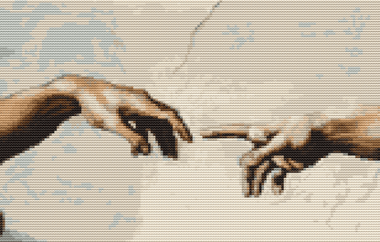 Hands of God and Adam Cross Stitch Kit | Michelangelo