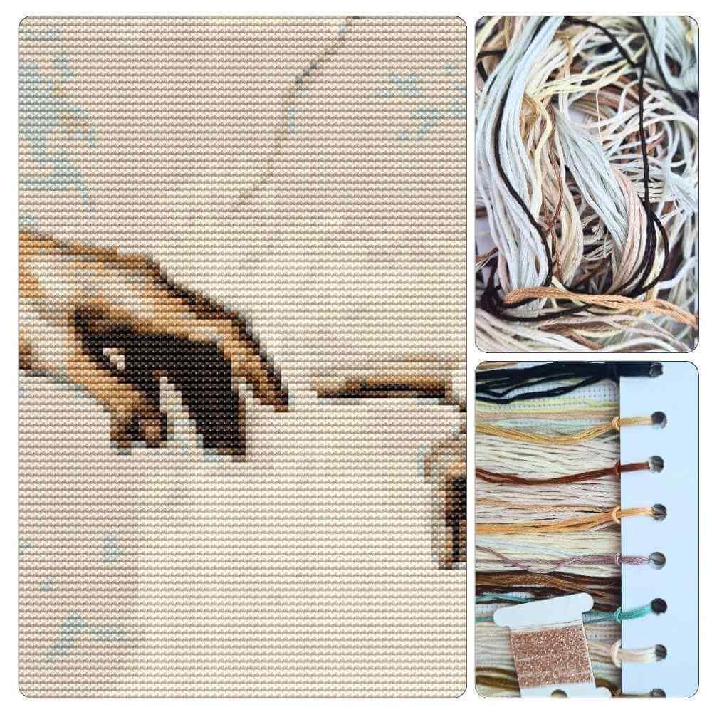Hands of God and Adam Cross Stitch Kit
