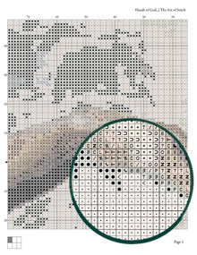 Hands of God and Adam Cross Stitch Pattern
