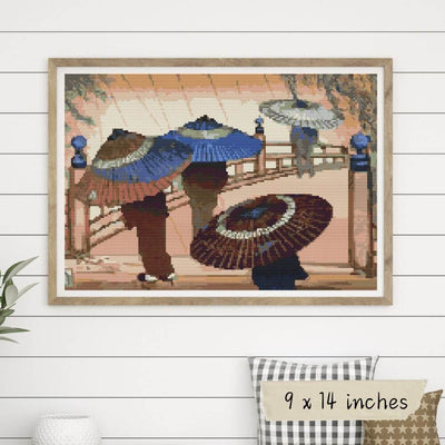 Rain Blossoms Cross Stitch Pattern