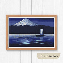 Moonlight on Mount Fuji Cross Stitch Pattern