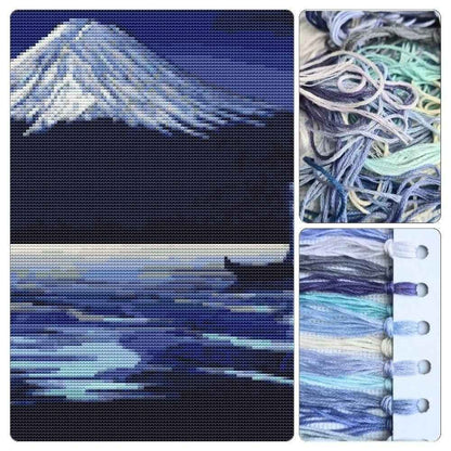 Moonlight on Mount Fuji Cross Stitch Kit