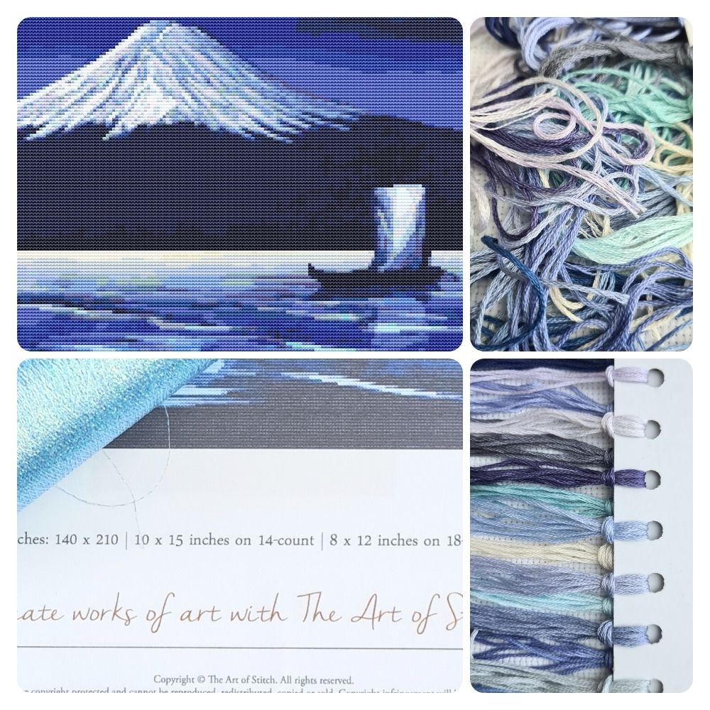 Moonlight on Mount Fuji Cross Stitch Kit | Lilian May Miller