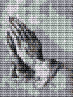 Praying Hands Miniature Cross Stitch Pattern