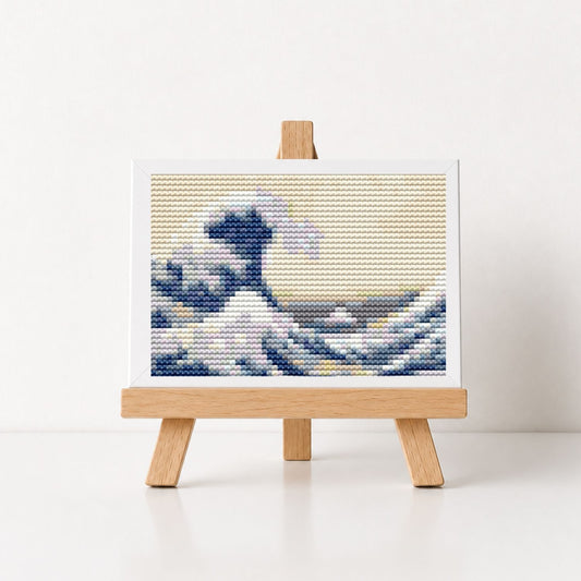 The Great Wave off Kanagawa Miniature Cross Stitch Pattern - Miniature Cross Stitch Pattern - Katsushika Hokusai