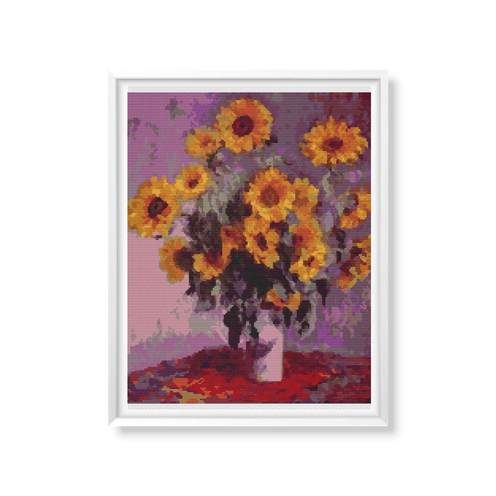 Sunflowers Cross Stitch Pattern | Claude Monet