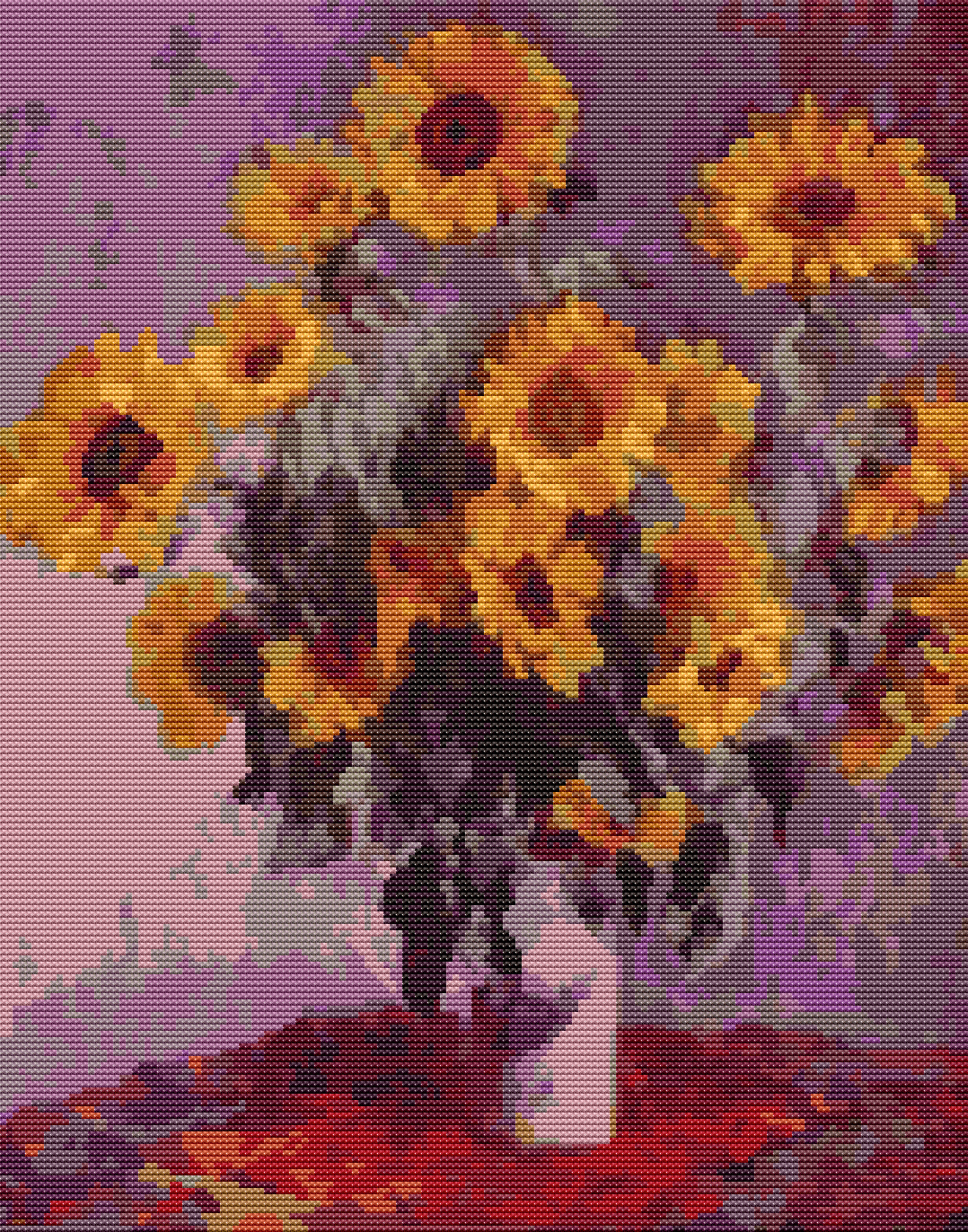 Sunflowers Cross Stitch Pattern by Claude Monet