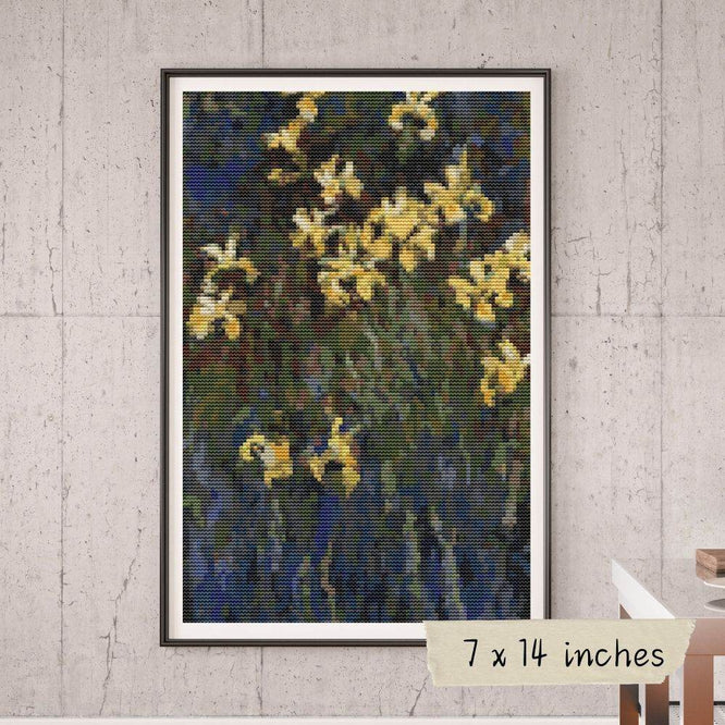 Yellow Irises Cross Stitch Pattern