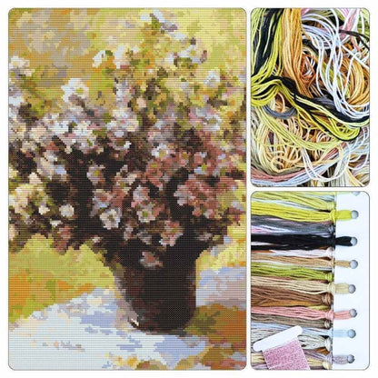 Bouquet of Mallows Cross Stitch Kit